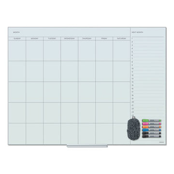 U Brands Floating Glass Dry Erase Undated One Month Calendar, 48 X 36, White freeshipping - TVN Wholesale